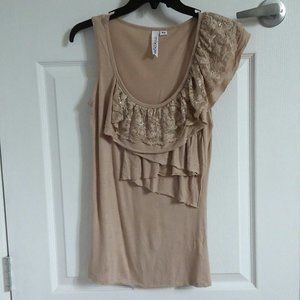 Mocha Latte Ruffle Tank